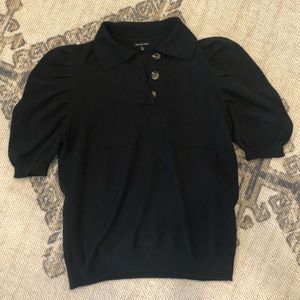 Who What Wear black puff sleeve sweater top